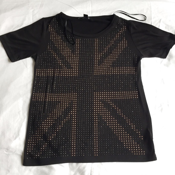 BLACK FOREVER 21 SHIRT WITH SEQUINS - Picture 3 of 6